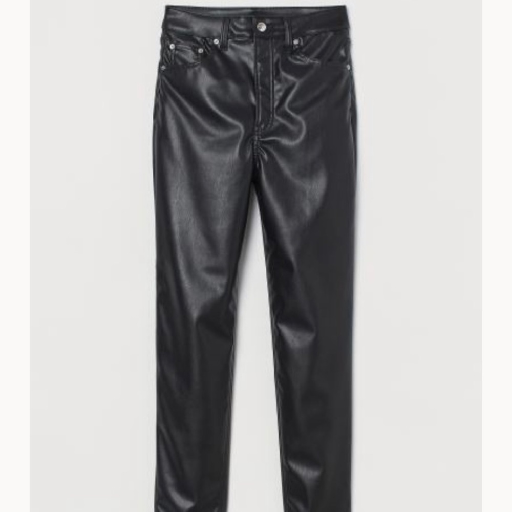 H&M High Waist Ankle Length Faux-Leather Pants